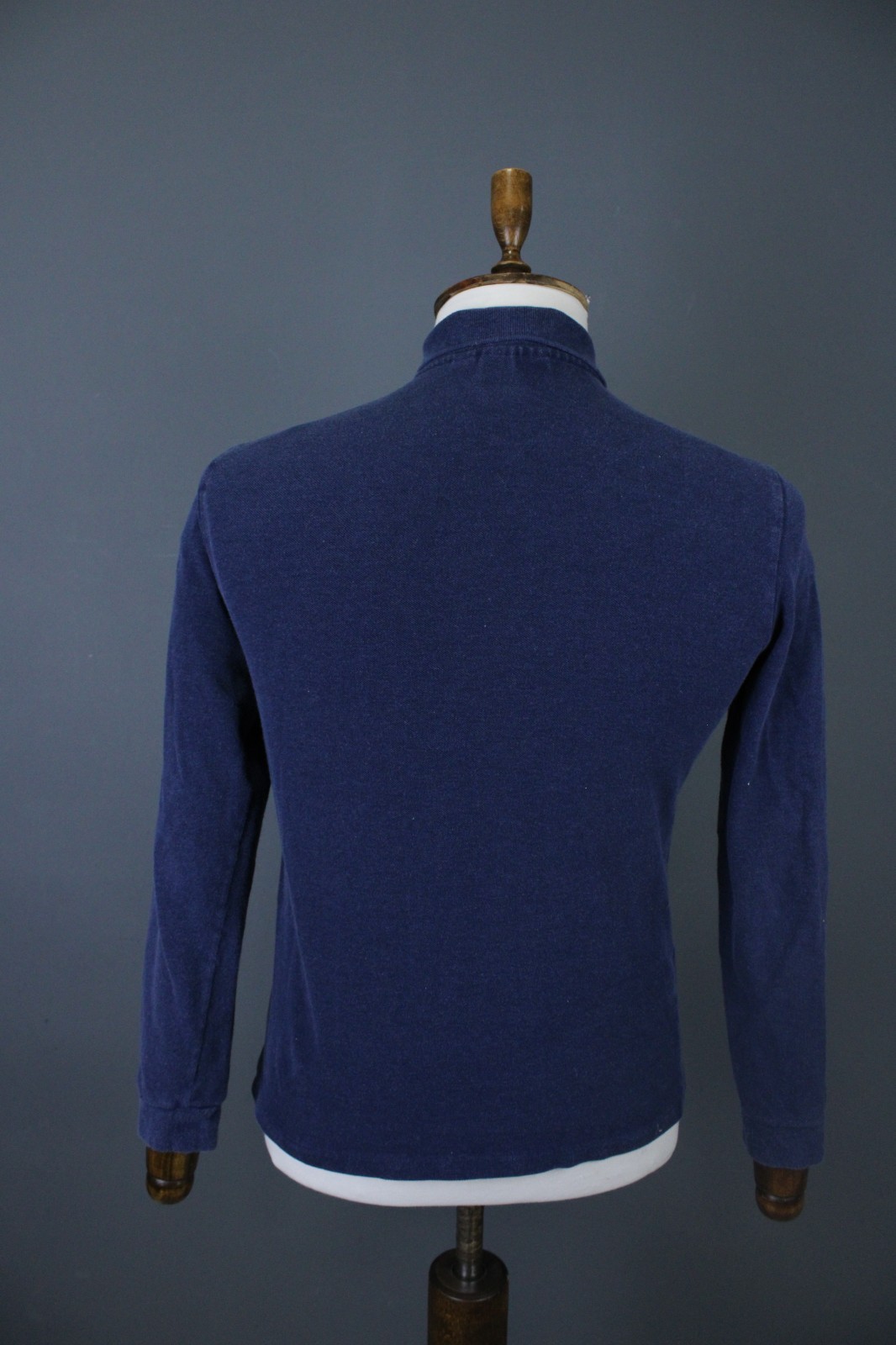 Lacoste Classic Fit Navy Blue Solid Cotton Long Sleeve Polo Shirt Size FR 3 / S