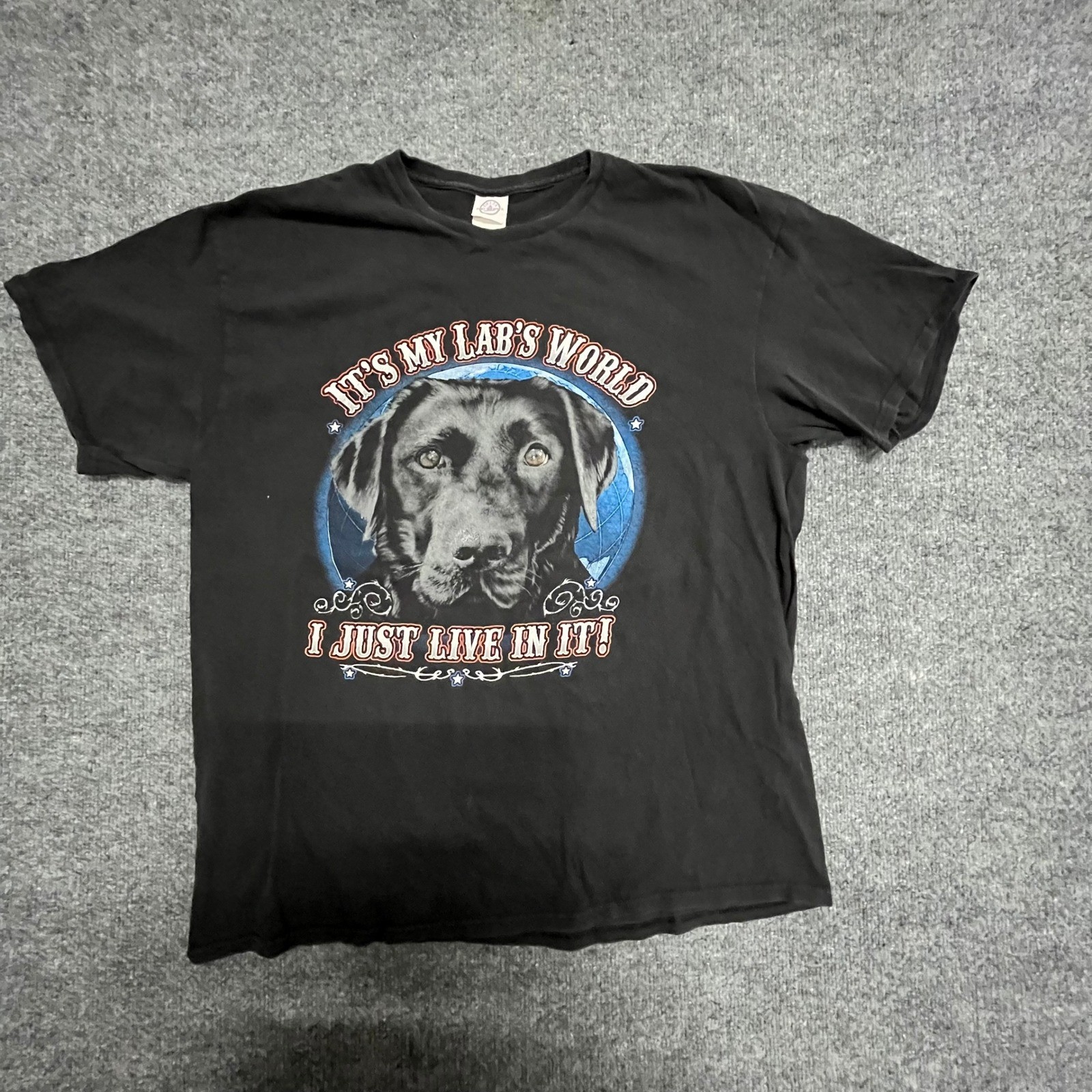Delta Pro Weight T-Shirt Mens Size XL Black It’s My Lab’s World Dog Graphic Tee