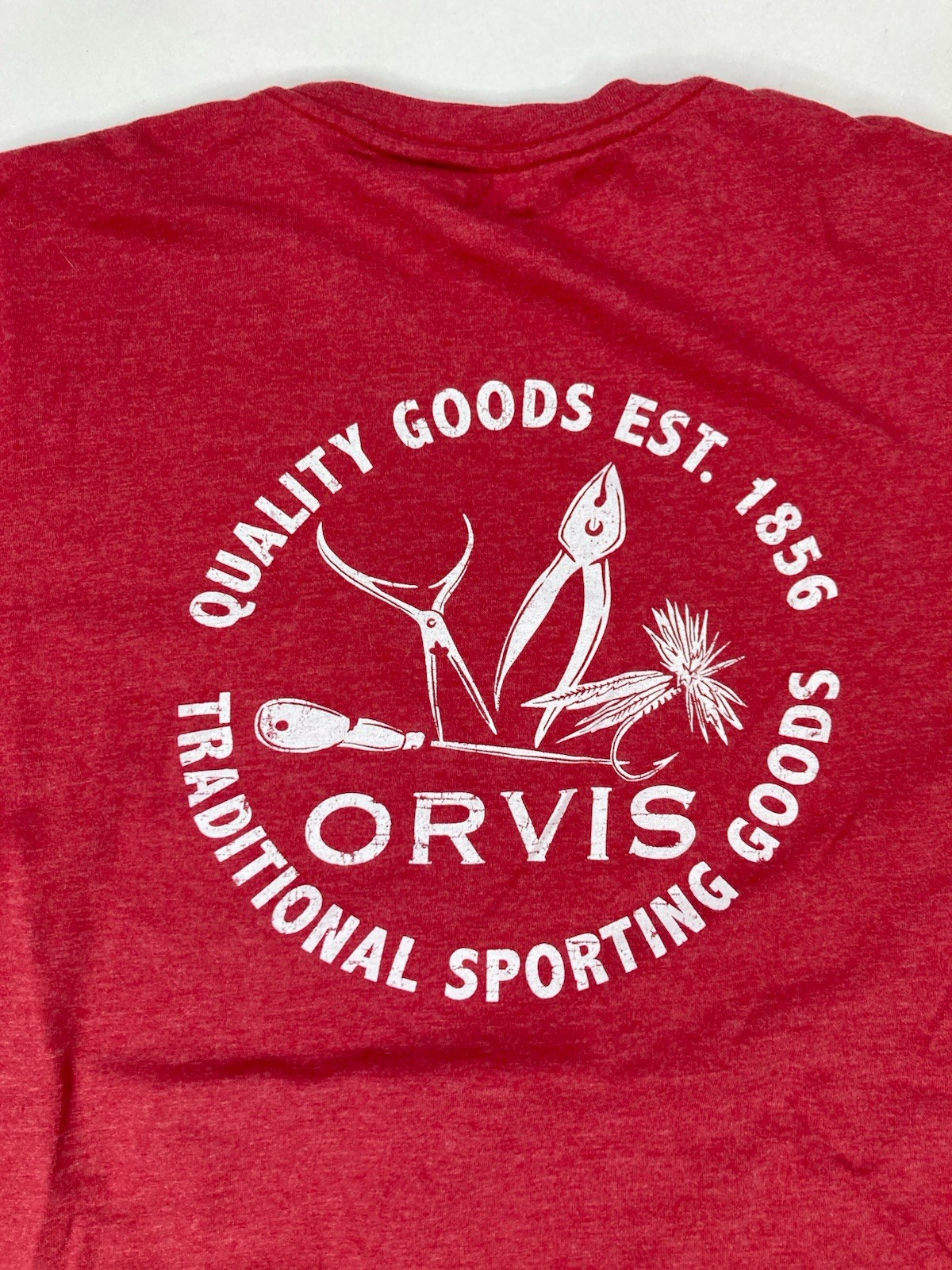 Orvis Quality Traditional Sporting Goods Graphic T-shirt Men Medium Red