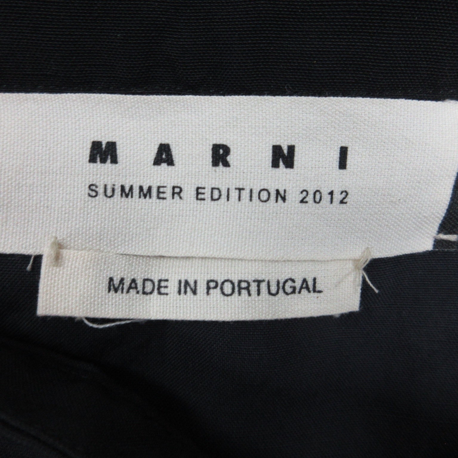 Marni Shirt Womens 44 Black Boxy Square Neck Summer Edition 2012 Made Portugal