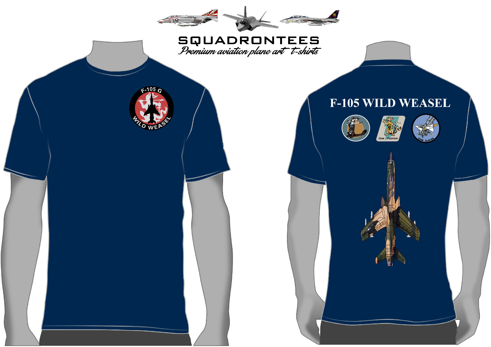 F-105 Wild Weasel Squadron T-Shirt D2