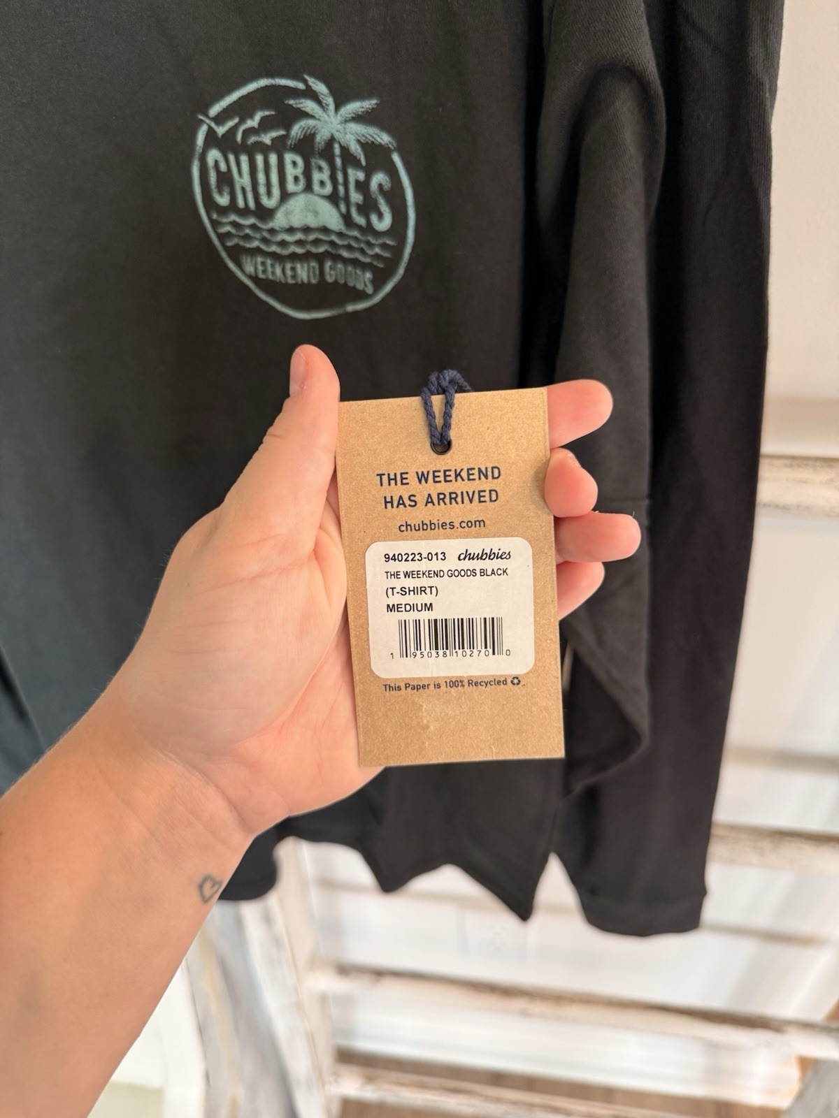 Chubbies THE WEEKEND GOODS BLACK Long Sleeve T-shirt Medium NWT