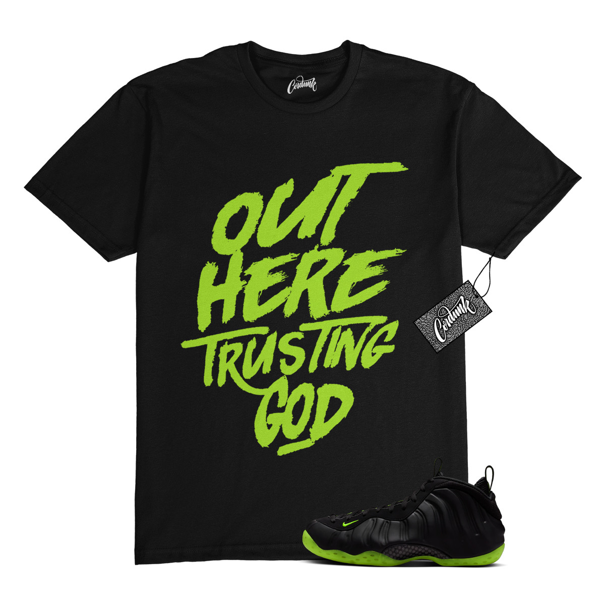 Foamposite Volt Black Air One T Shirt Match TG