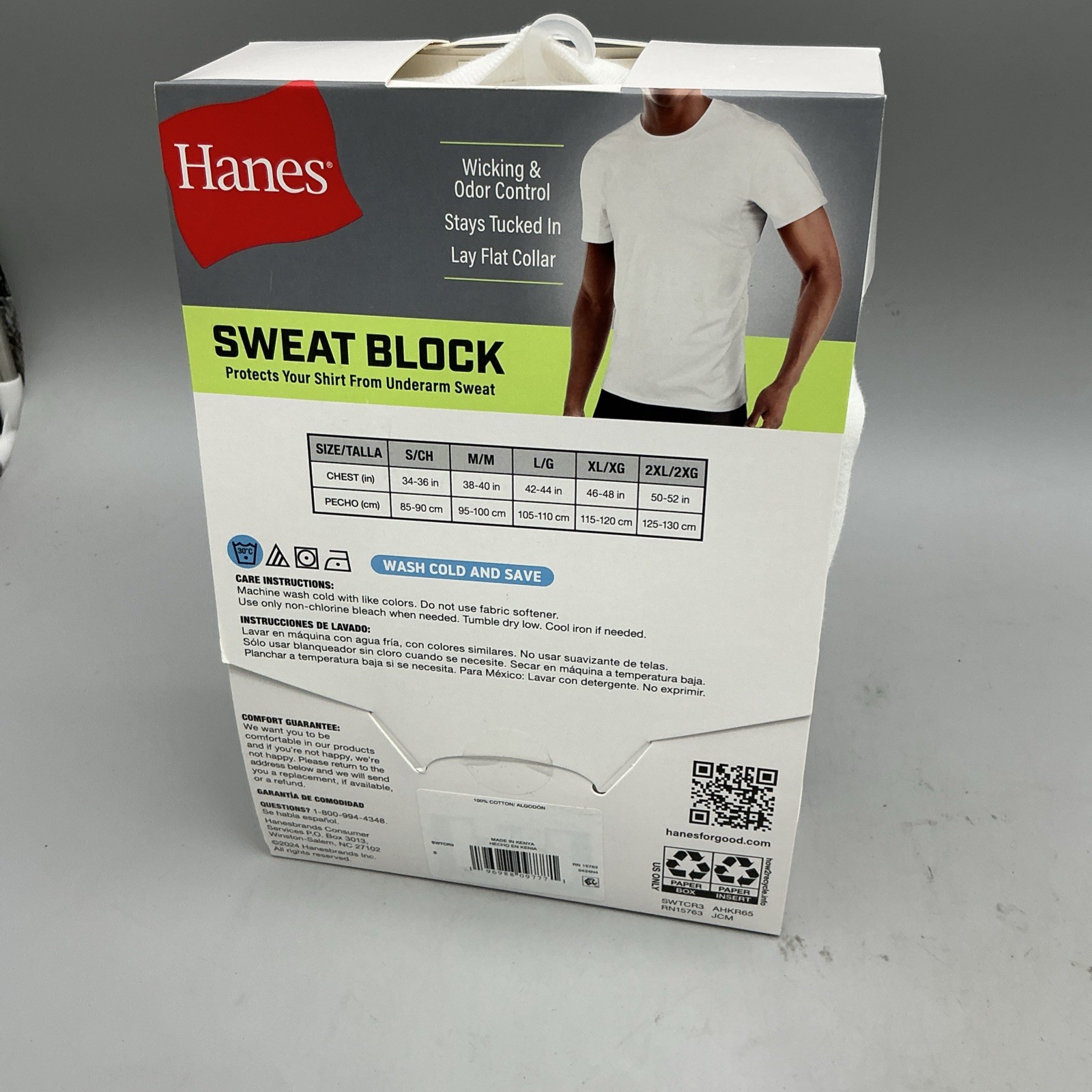 Hanes Mens Short Sleeve White T-Shirts 3 Pack Sweat Block Size Small New