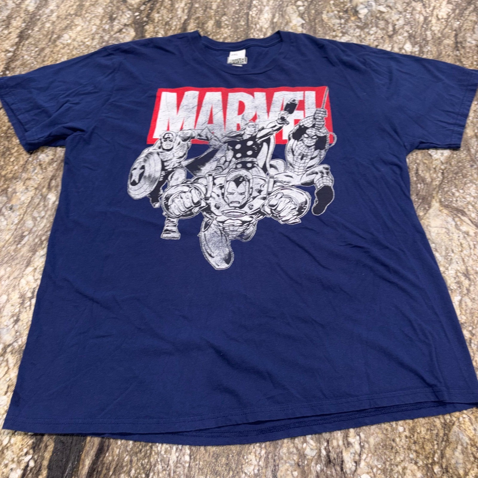 Avengers Graphic T-Shirt Short Sleeve Mens 2XL Navy Blue Marvel