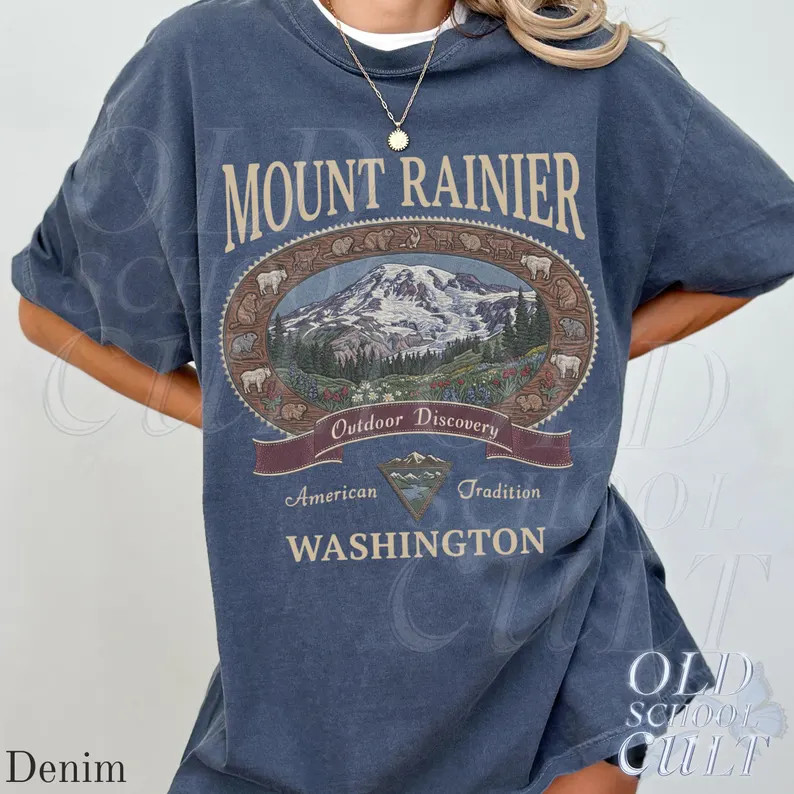 Vintage Mount Rainier Washington Graphic Comfort Tee