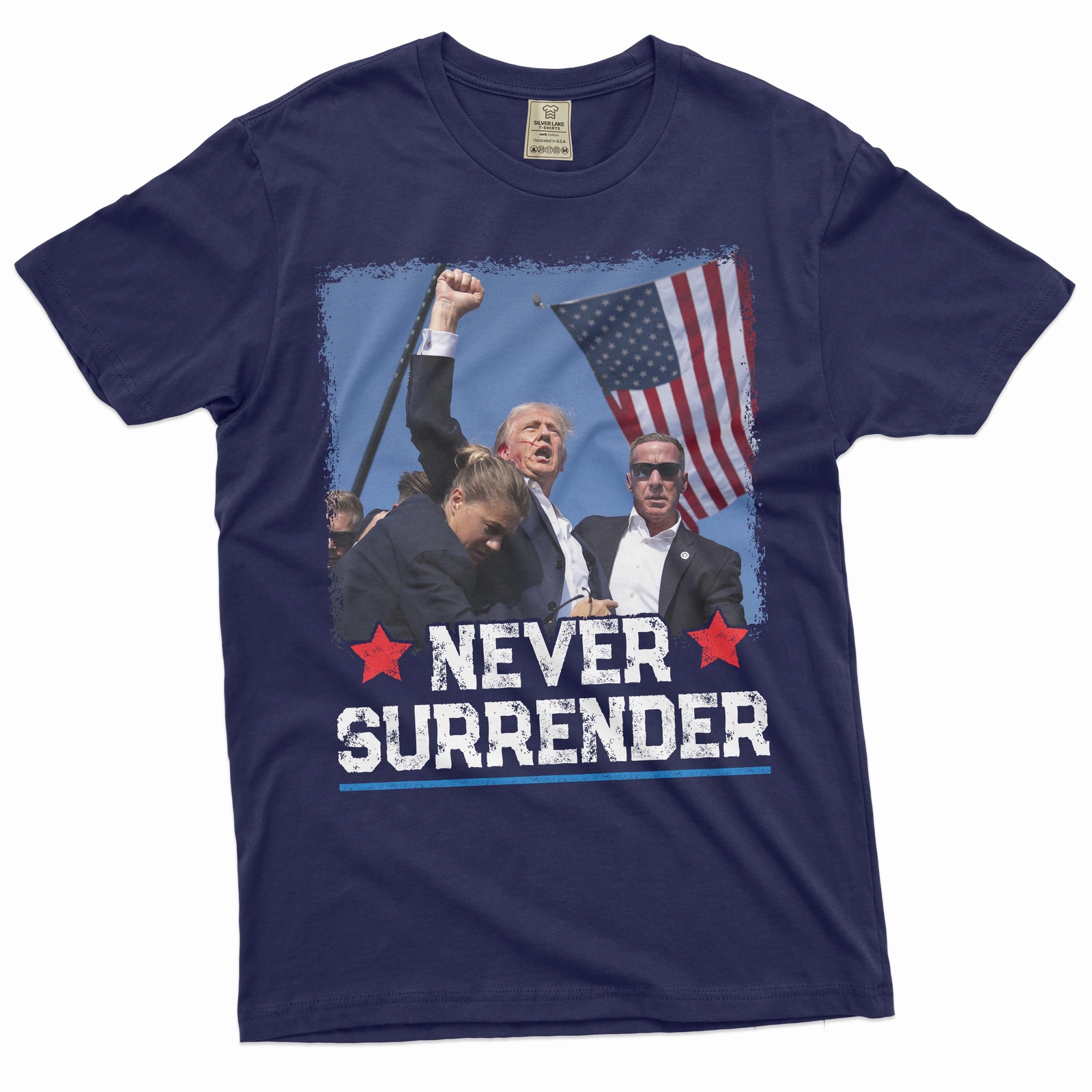 Mens DJT Shirt Donald Trump Patriotic Shirt Never Surrender Shirt Political Tee