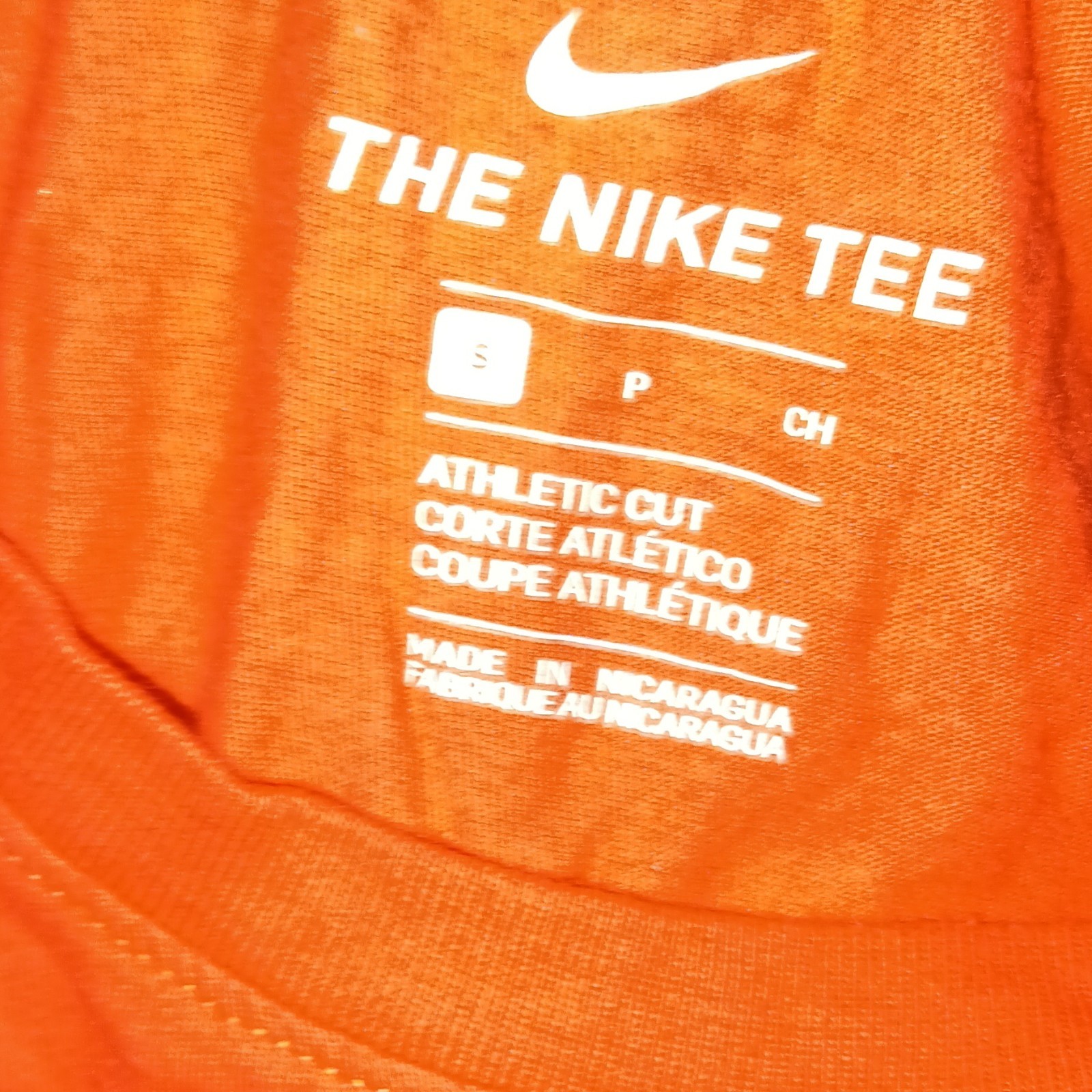 Nike The Nike Tee Orange Just Do It Graphic Athletic Fit Mens S Crew Cotton