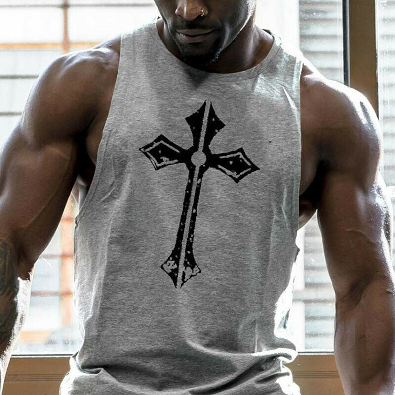 Men’s Tank Tops Bodybuilding Muscle T Shirt Sleeveless Gym Training Workout Vest