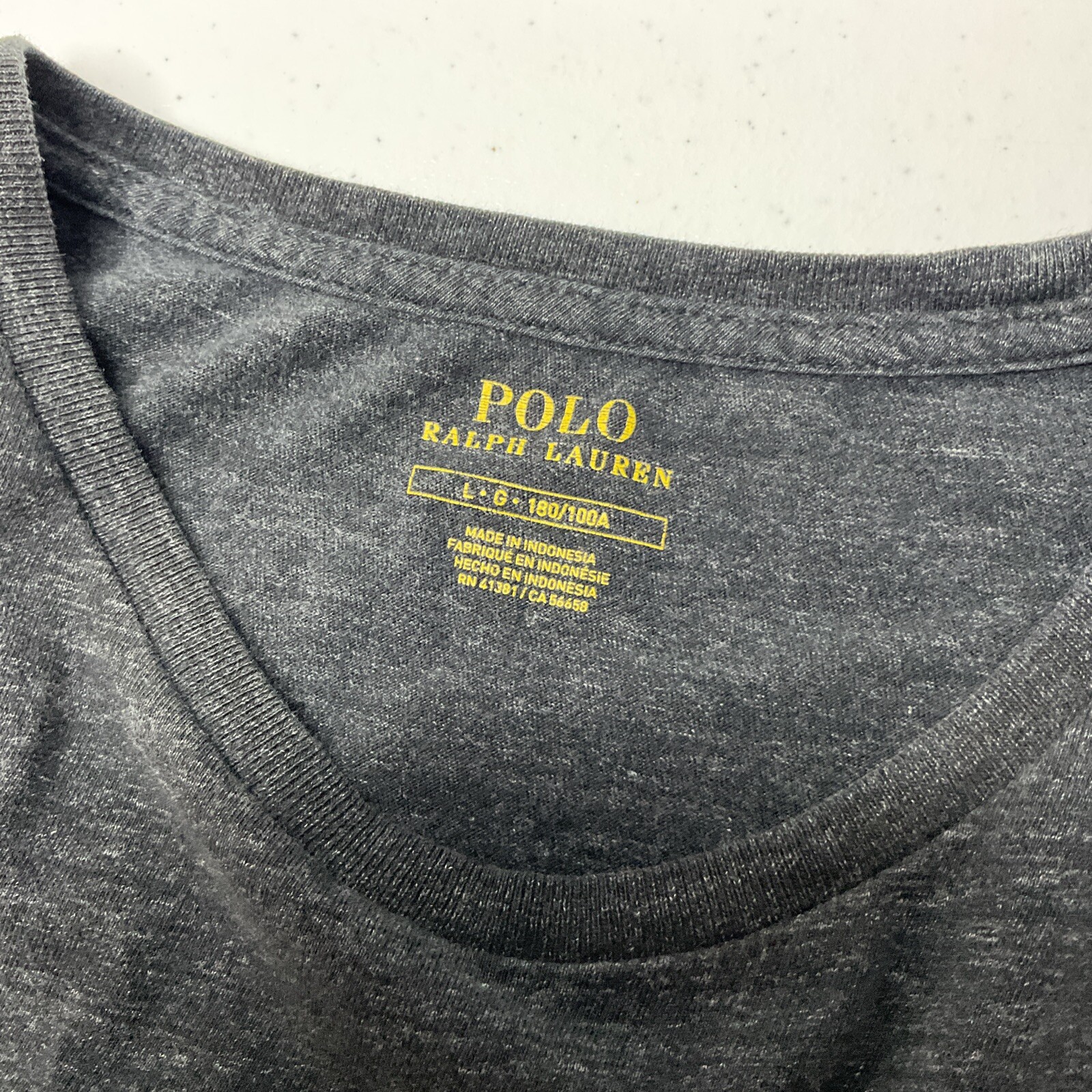 Polo Ralph Lauren Shirt Men Sz L Crewneck Short Sleeve Tee Charcoal Gray Pony