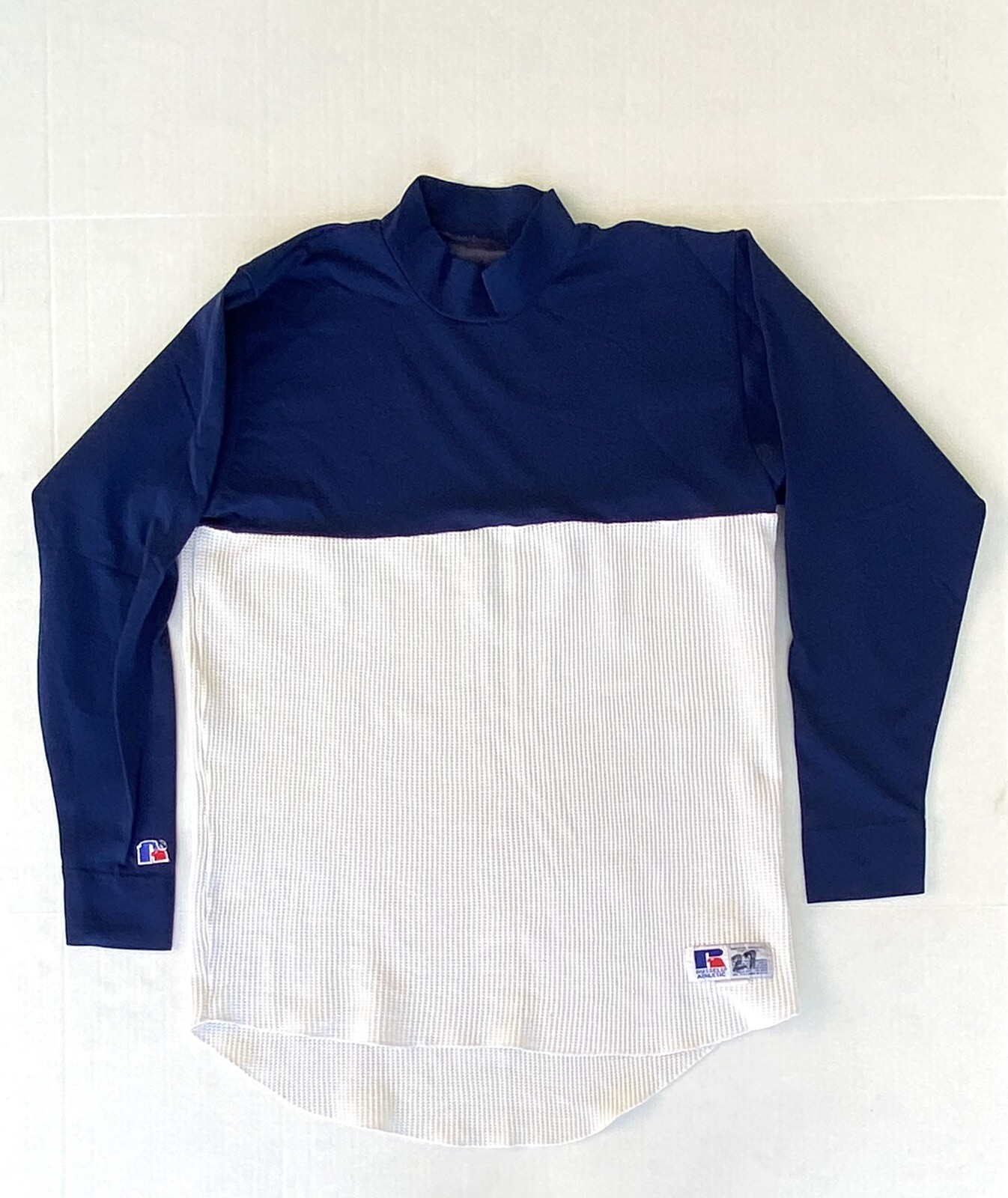 Vintage 90’s Russell Athletic Mock Neck Thermal Long Sleeve T-Shirt sz XL