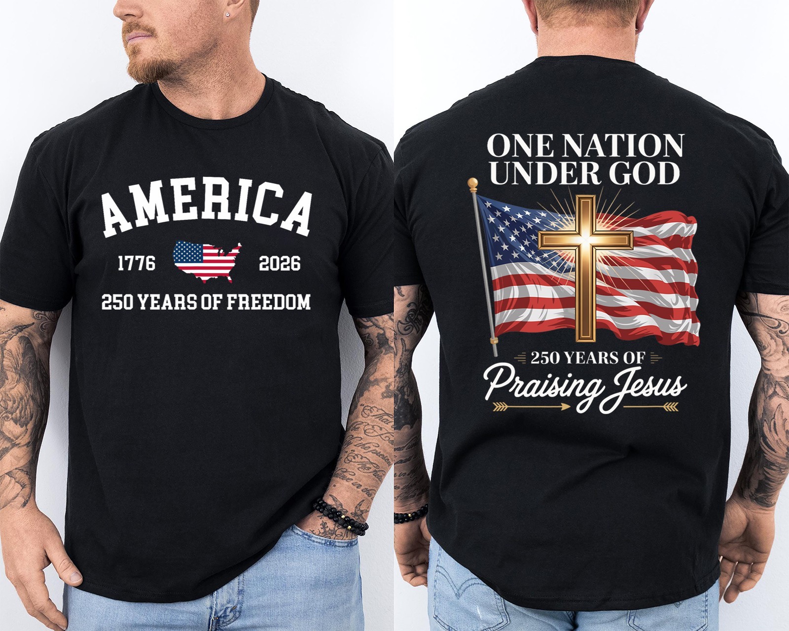 One Nation Under GOD 250 Years of Blessing 250th Anniversary Patriotic 2 Sided