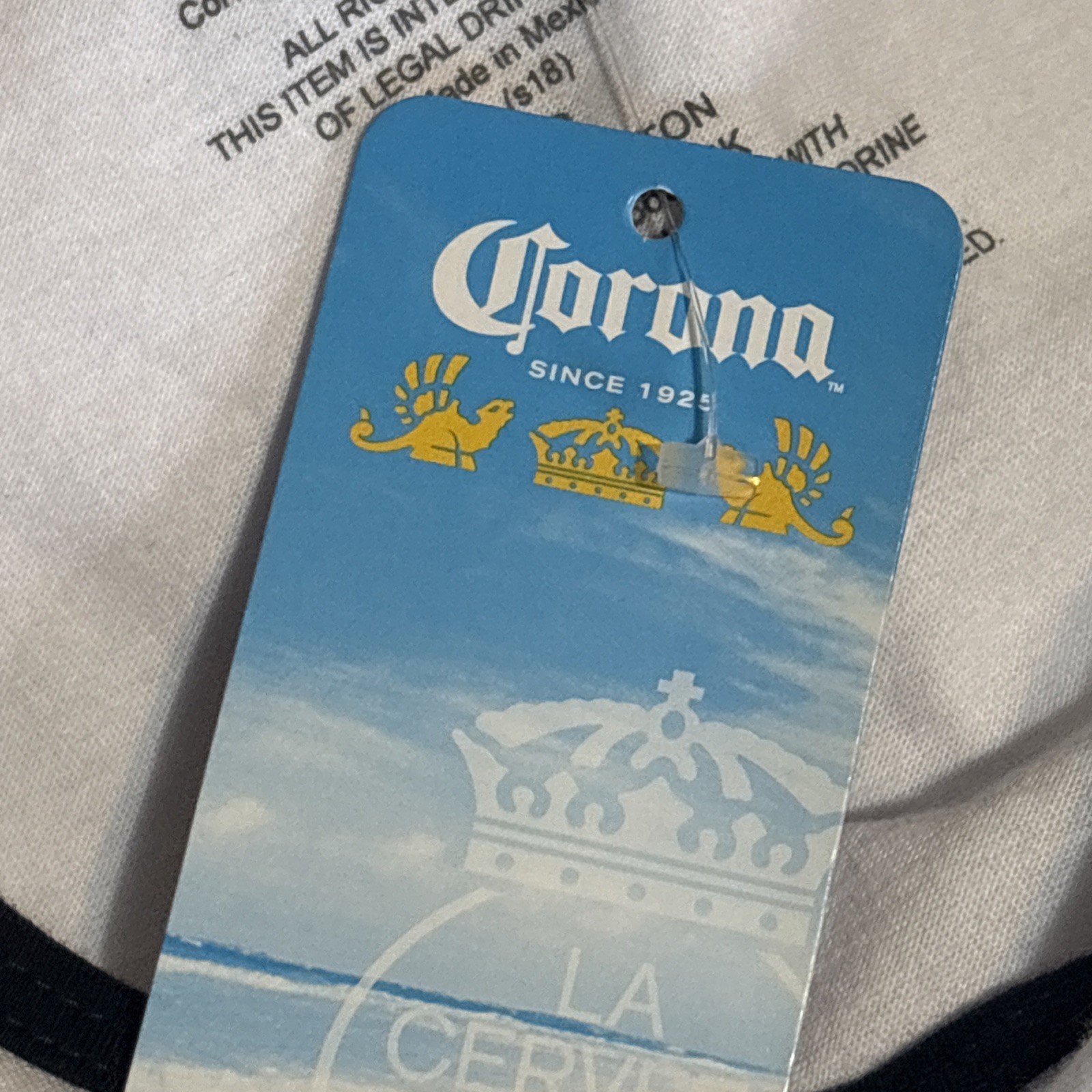 Corona Men’s Small Tank Top Shirt Beer Beach Waves