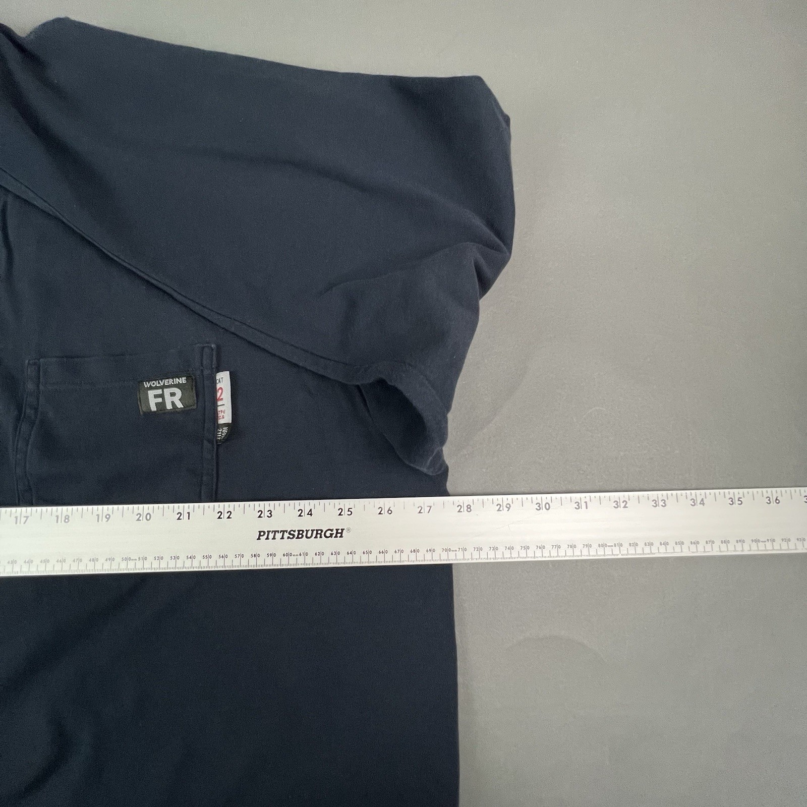 Wolverine FR Flame Resistant Shirt Mens 2XL Black Long Sleeve Pocket NFPA 2112