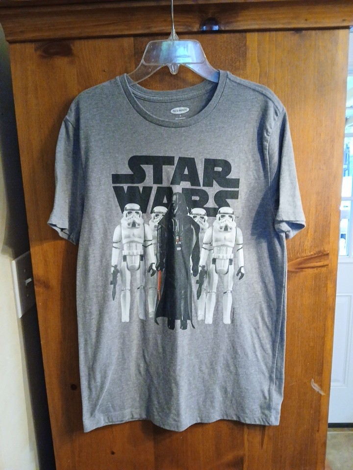 Gray Star Wars Darth Vader Storm Troopers Mens Shirt Size Small