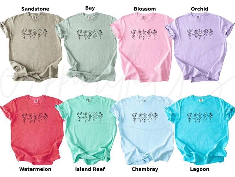 Comfort Colors Wildflower Shirt, Flower Shirt, Nature Shirt, Floral Cottagecore