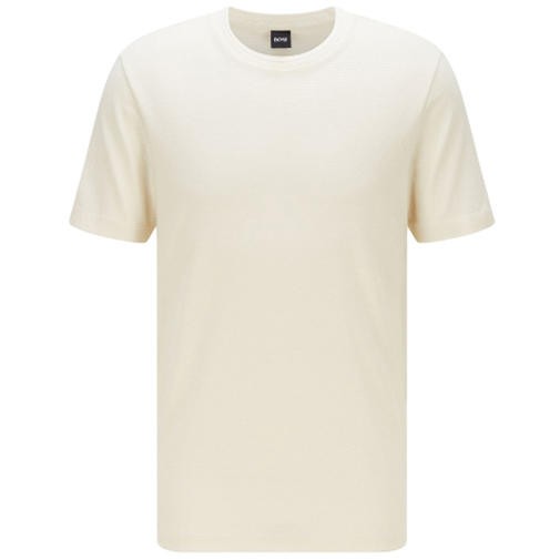 NWT HUGO BOSS Crew Neck Bubble-Jacquard / Waffle Tee Cream White S/M/L/XL/XXL