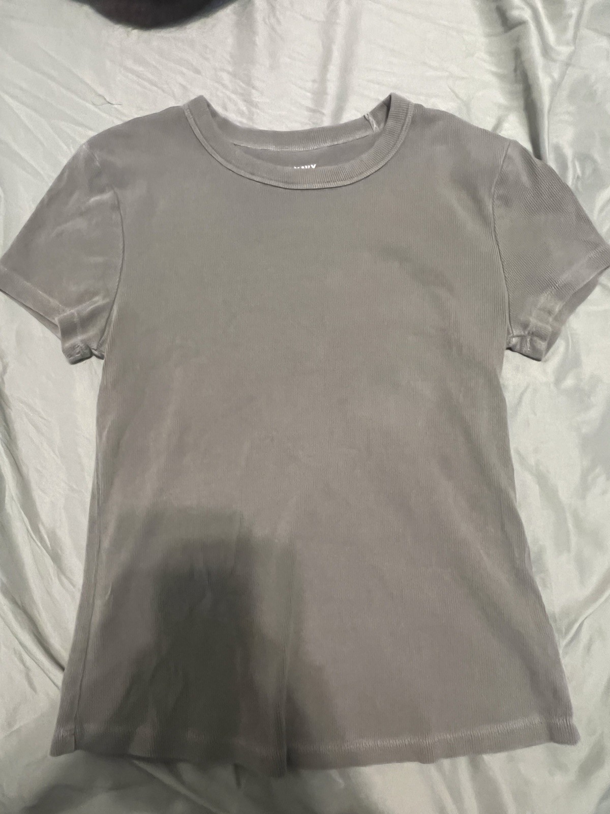 Old Navy Men’s Gray Cotton Knit Ribbed Crew Neck Short Sleeve T-Shirt Size S