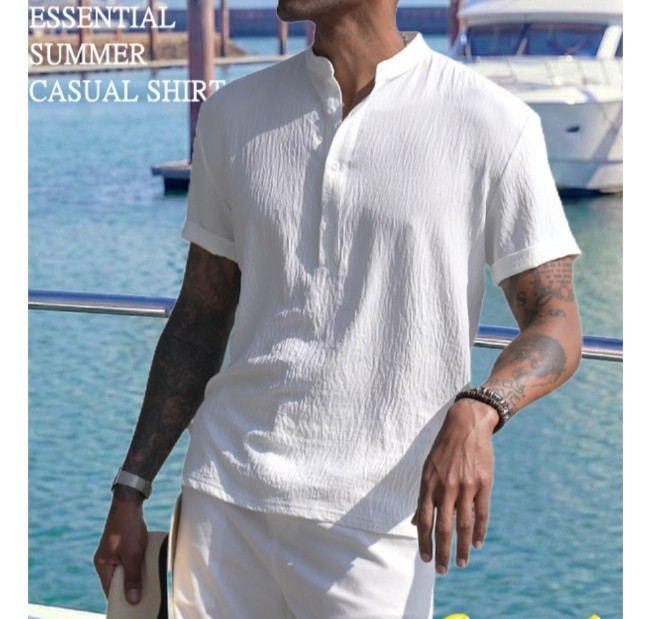 Coofandy Henley Button Tee Shirt Men’s White Size XL New Band Collar Lightweight