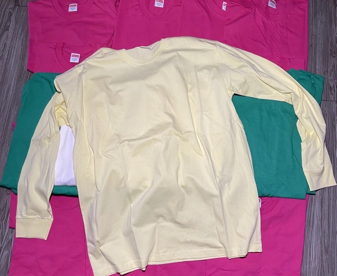 Supreme Blank Shirt Lot LS SS Multicolor NWOT Made In USA Box Logo Streetwear