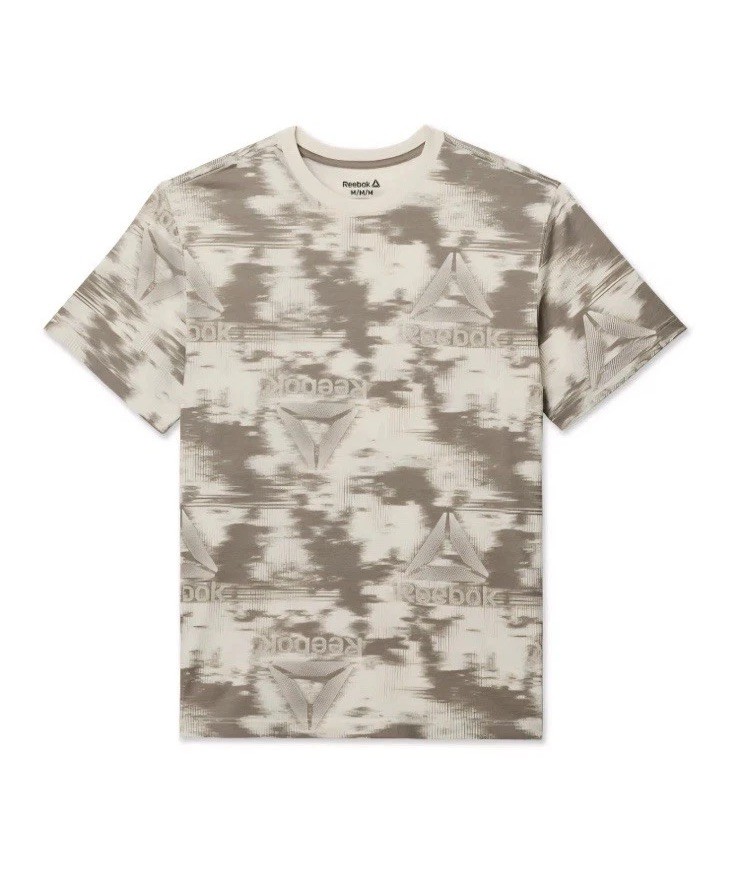 Reebok Men’s Brown & White Short Sleeve Camouflage T-Shirt Size XL NEW