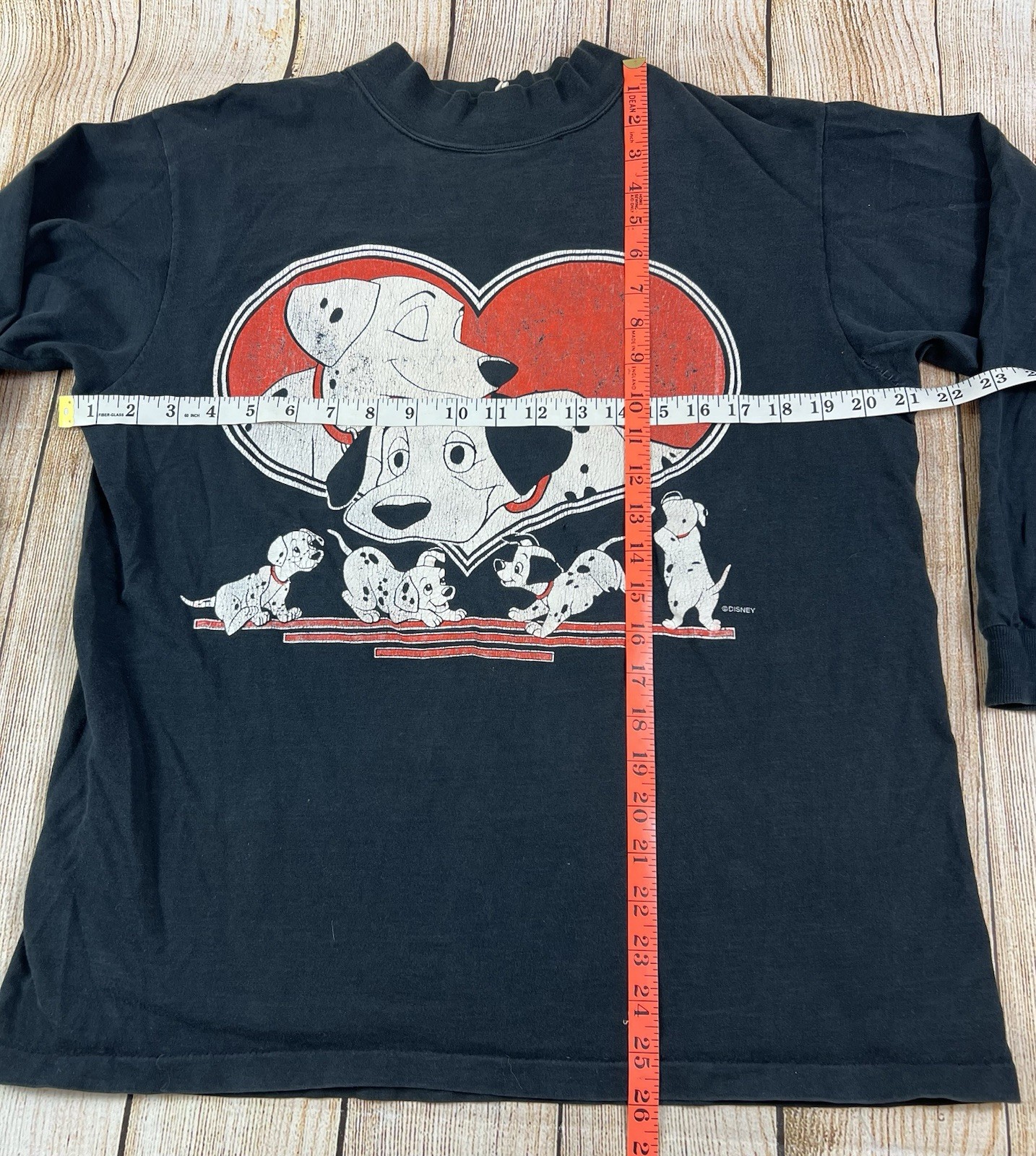 Vintage 90s Disney 101 Dalmatians Longsleeve Black Shirt Size Medium