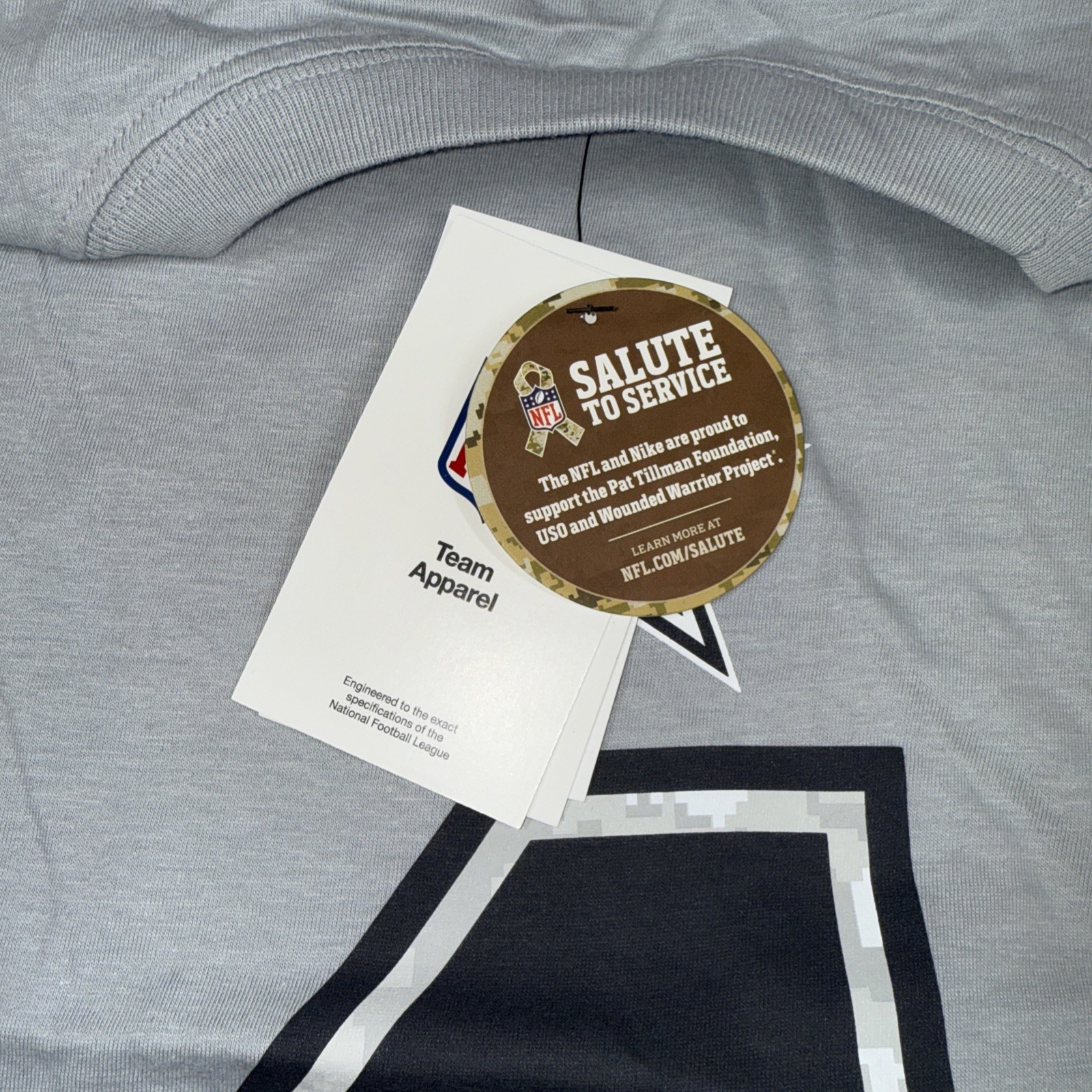 Nike Dallas Cowboys Dak Prescott Mens XL Grey Salute to Service T-Shirt