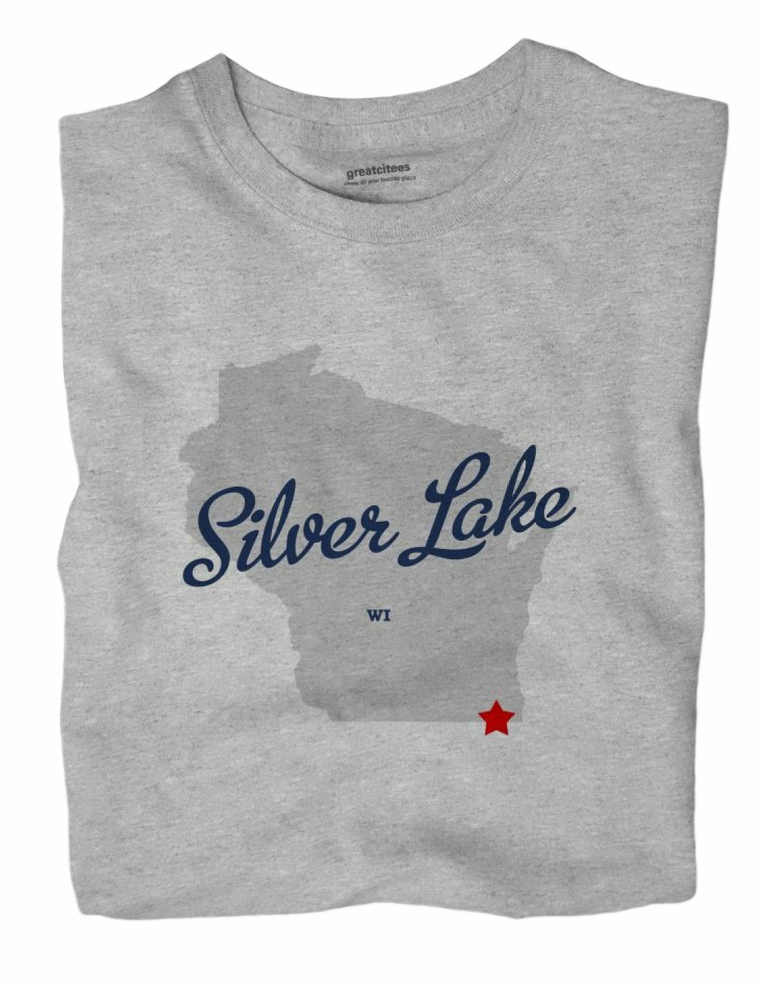 Silver Lake Wisconsin WI Wis Wisc T-Shirt MAP