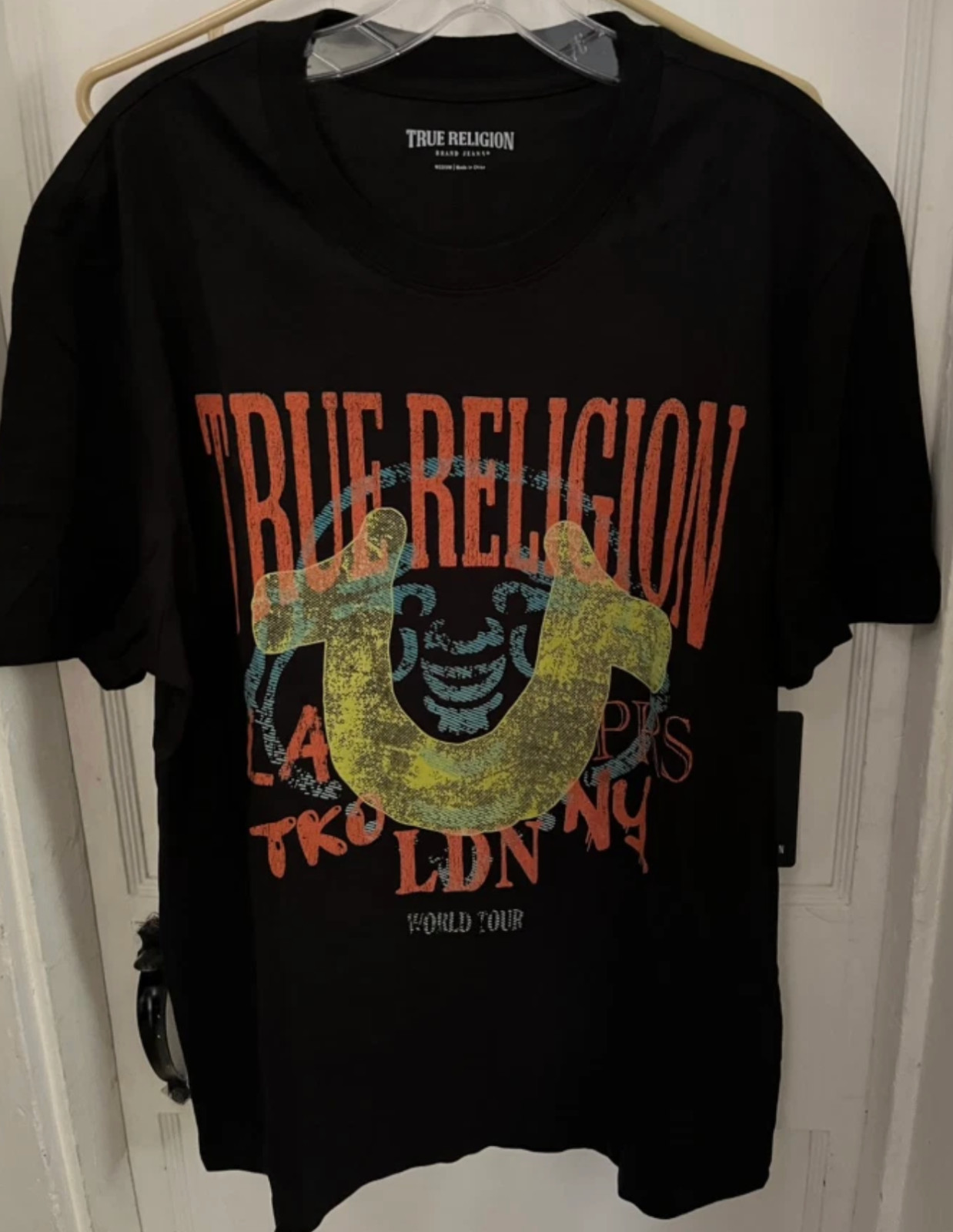 NWT 🔥 $62 Value TRUE RELIGION BUDDHA FACE HORSESHOE Designer T-shirt size:M