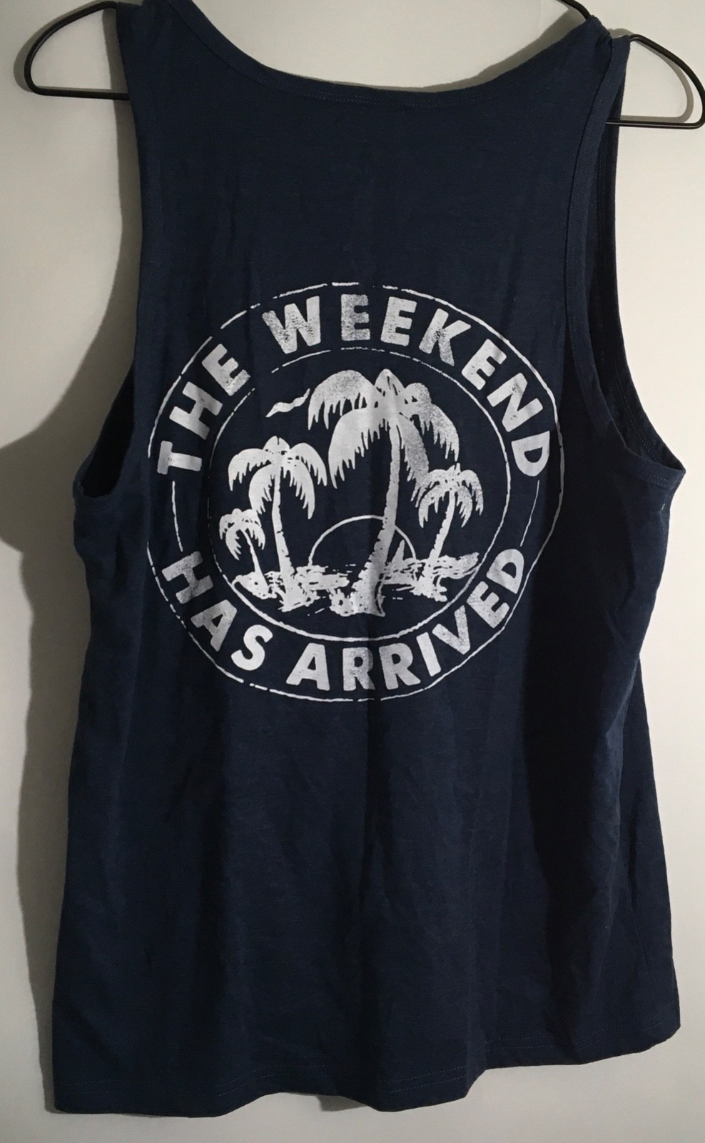 Chubbies The Relaxer Men’s Size Small Navy Blue Palm Graphic Sleeveless Tank Top