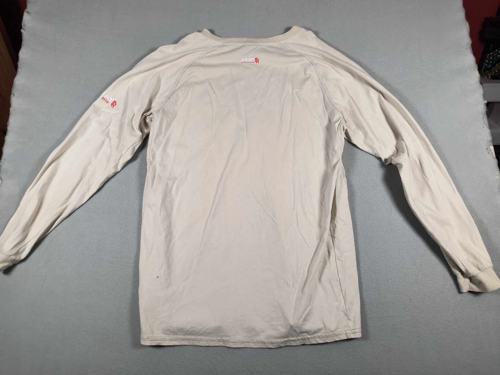 Lot 4 Ariat Work FR Flame Resistant Crew Shirt Mens L Gray Tan CAT 2 NFPA 2112