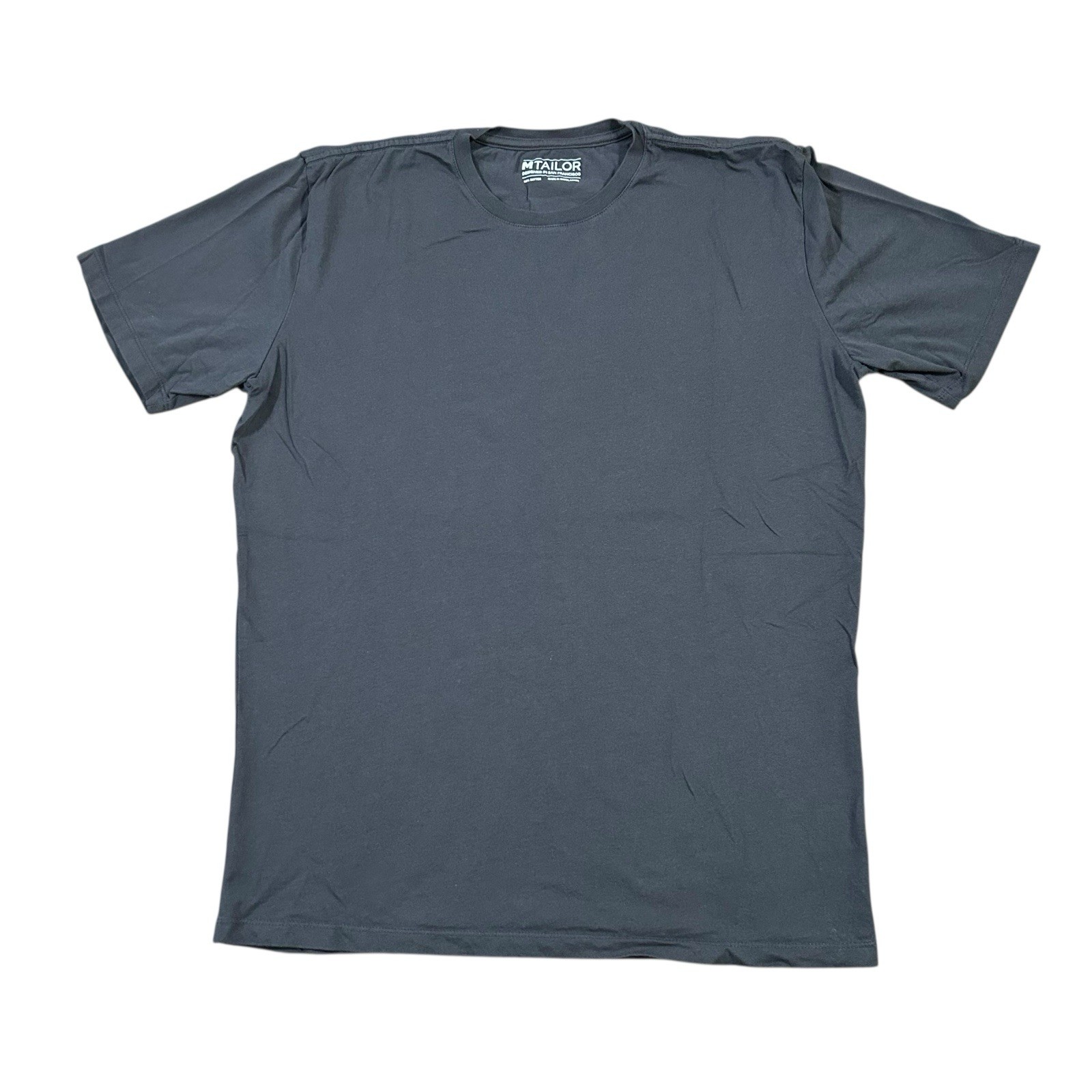 MTailor Men’s Solid Custom Fit Cotton T-Shirt Slate Gray Large San Francisco