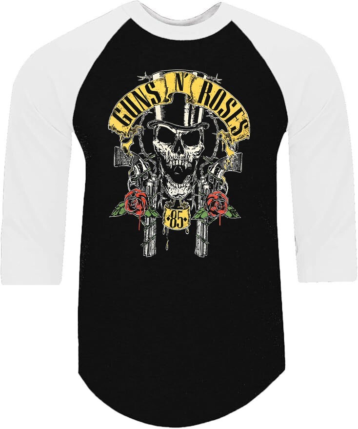 Guns N Roses 85 Hard Rock Band Shirt RAGLAN 3/4 SLEEVE (Multiple Variations)