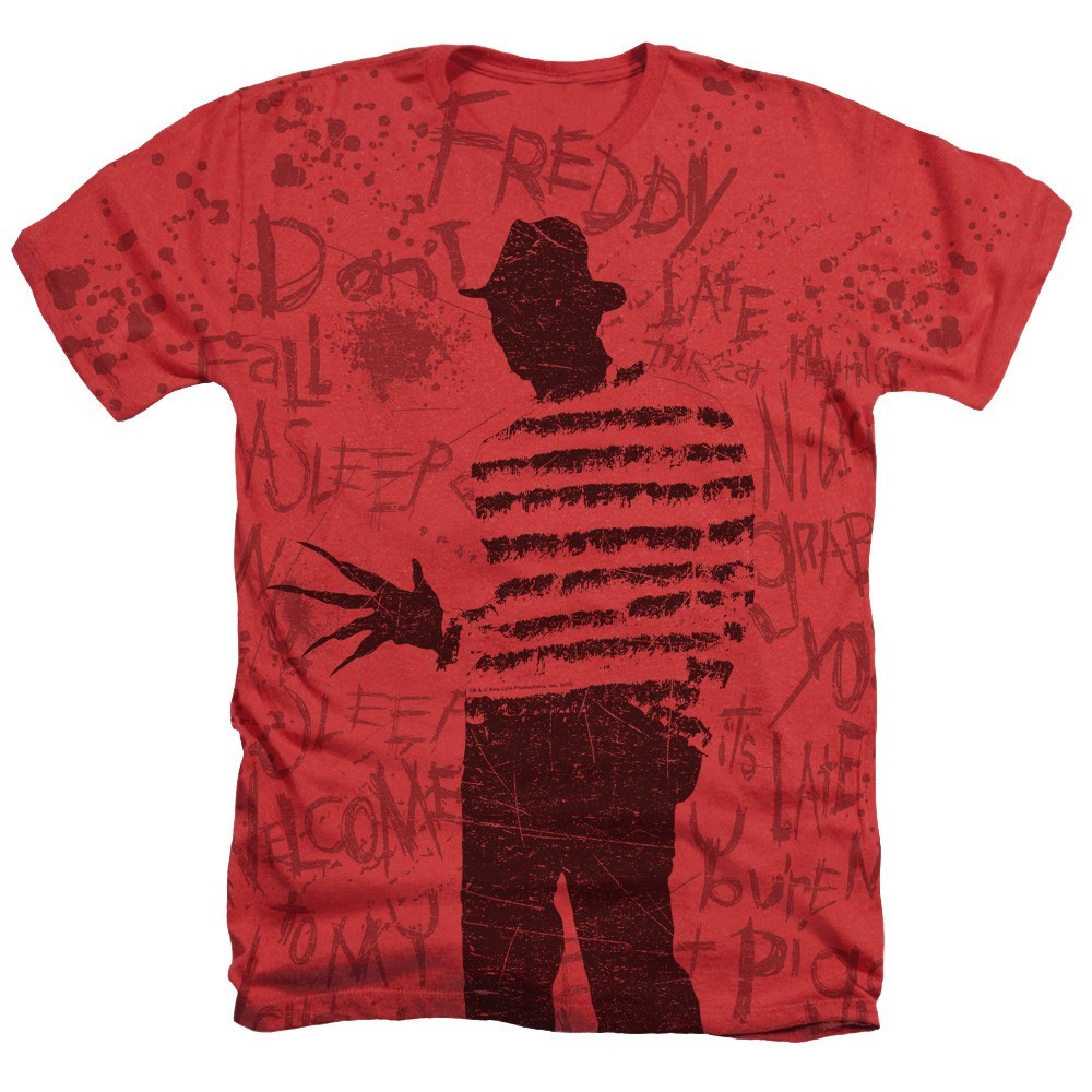 Nightmare on Elm Street Nightmares Licensed Red Heather Adult T-Shirt S-2XL