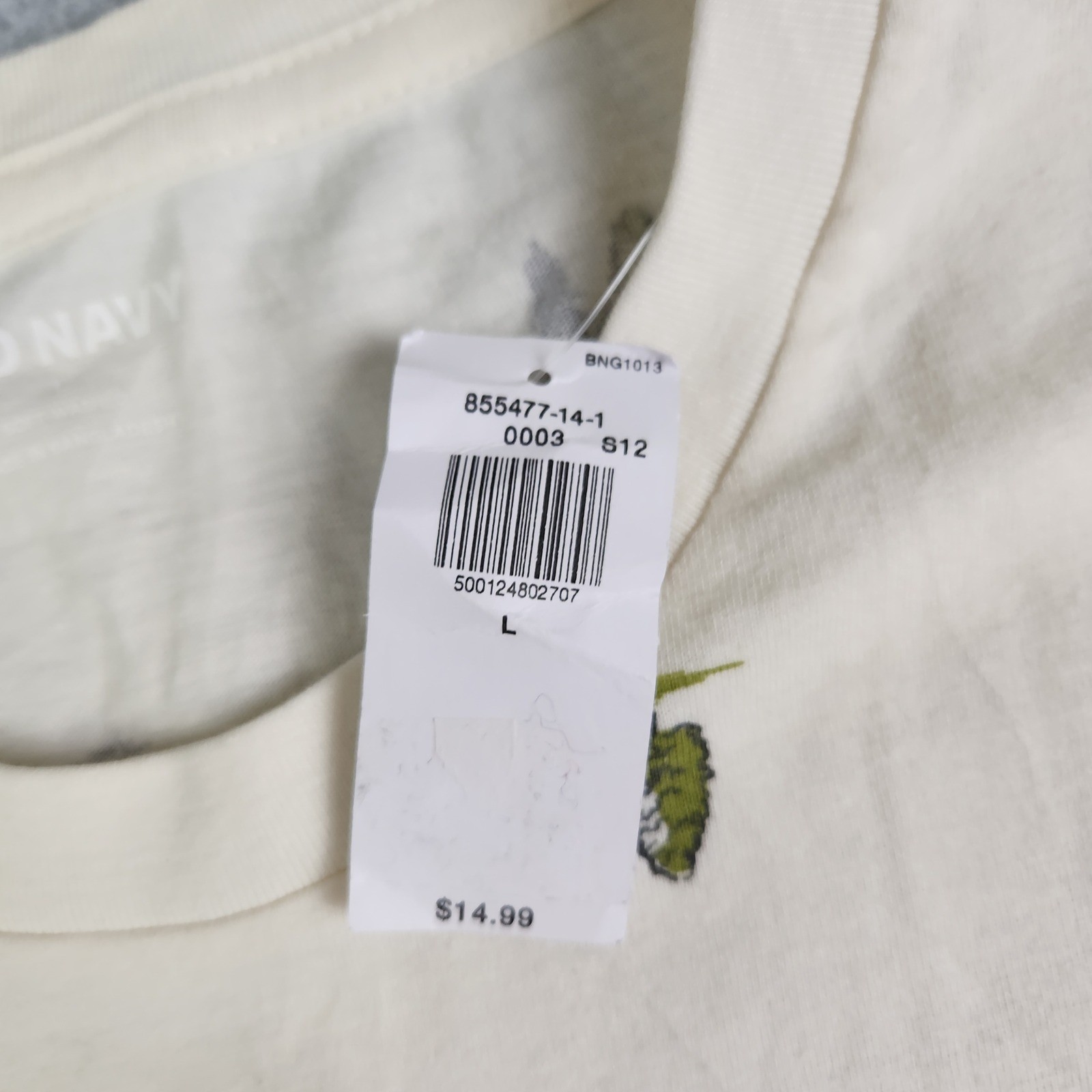 Old Navy T-Shirt Mens Large Cream Mountain Tree Print Soft-Washed Short Sleeve