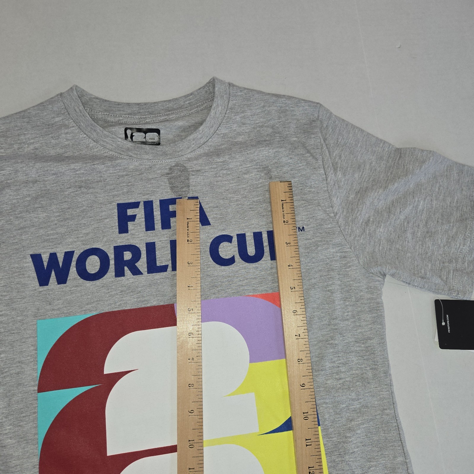Fifa World Cup Tour 2026 TShirt Lg Soccer USA Futbol Fan Nwt Flaw See Pics Grey