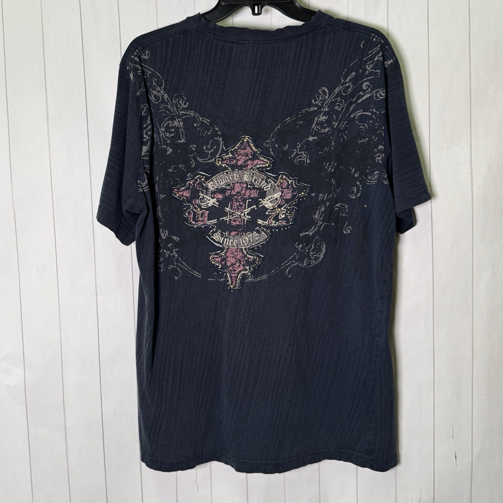 Distressed Studded Alternative Graphic Tee Rock n Roll Grunge Y2K Streetwear L