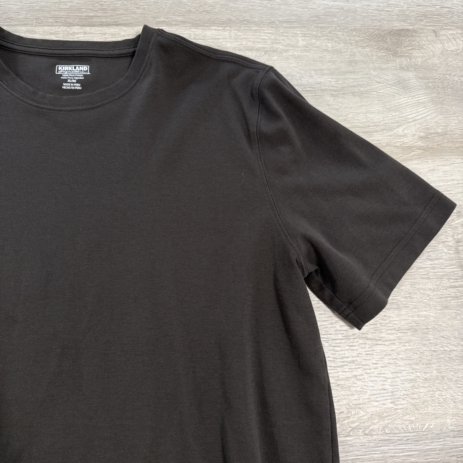Kirkland Signature Shirt Men’s XL Black Pima Cotton Basic Solid Tee