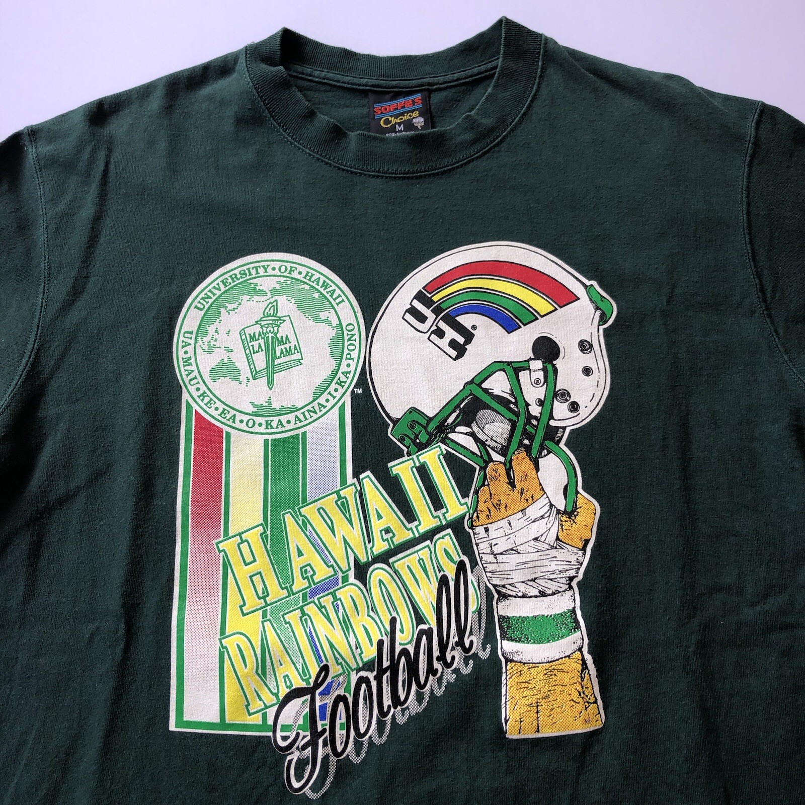 Vintage University of Hawaii Rainbow Warriors Shirt Large UH Hawaii Football