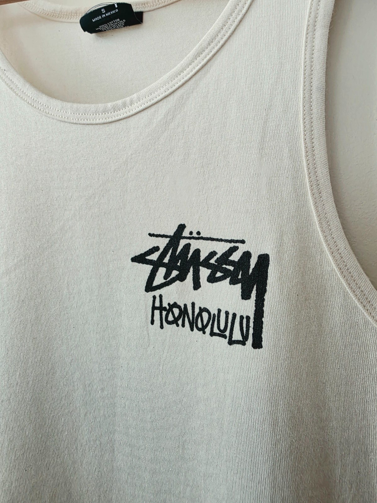 Stussy Honolulu Chapter Tank Top Cream SMALL NWOT