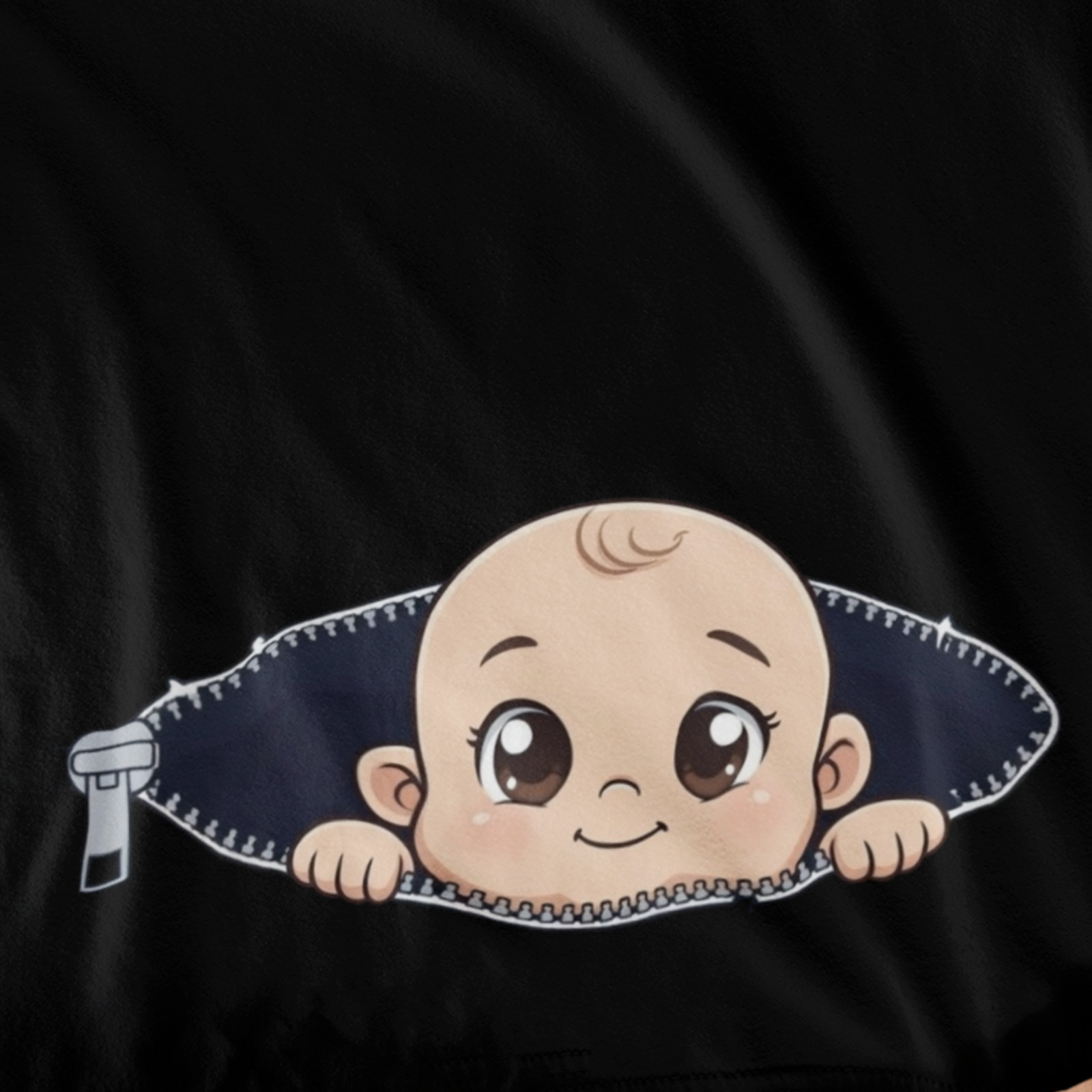 Cute Peeking Baby Maternity Top Zipper Belly Reveal Pregnancy Gift