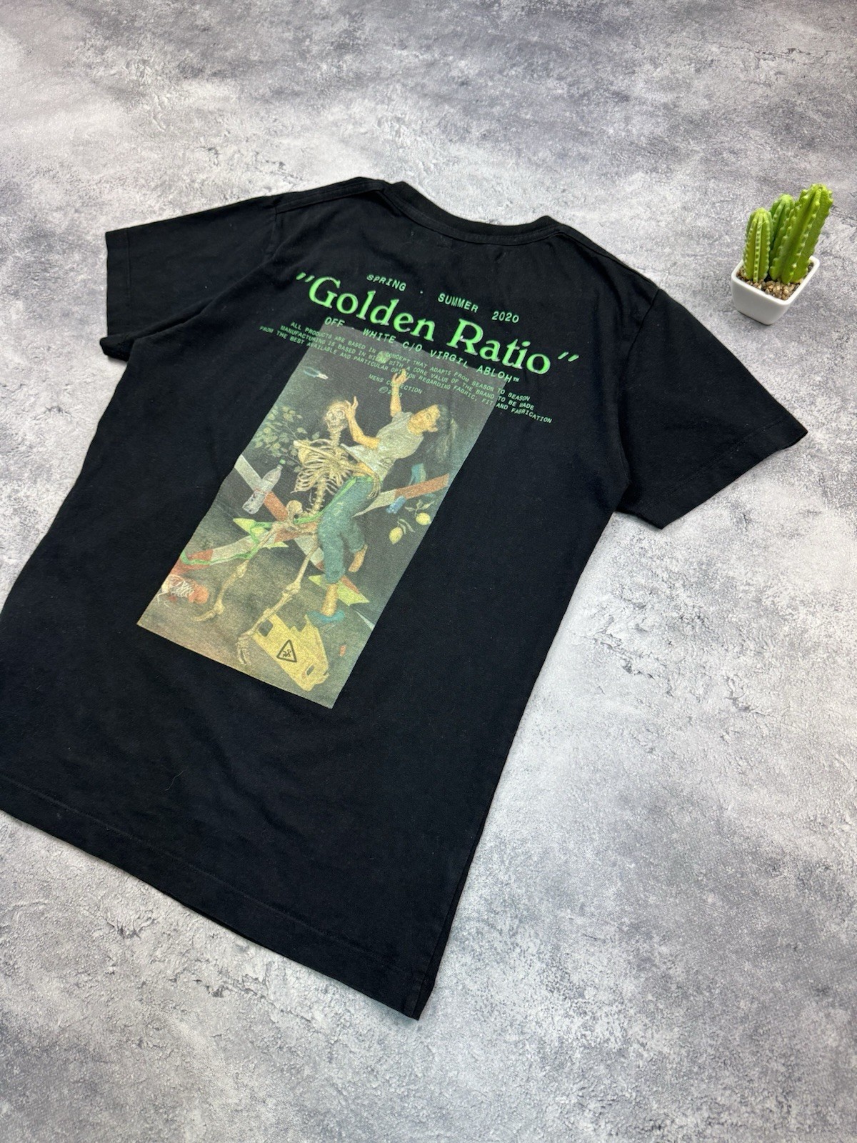 Off-White “Golden Ratio” Pascal Skeleton Graphic Black T-Shirt