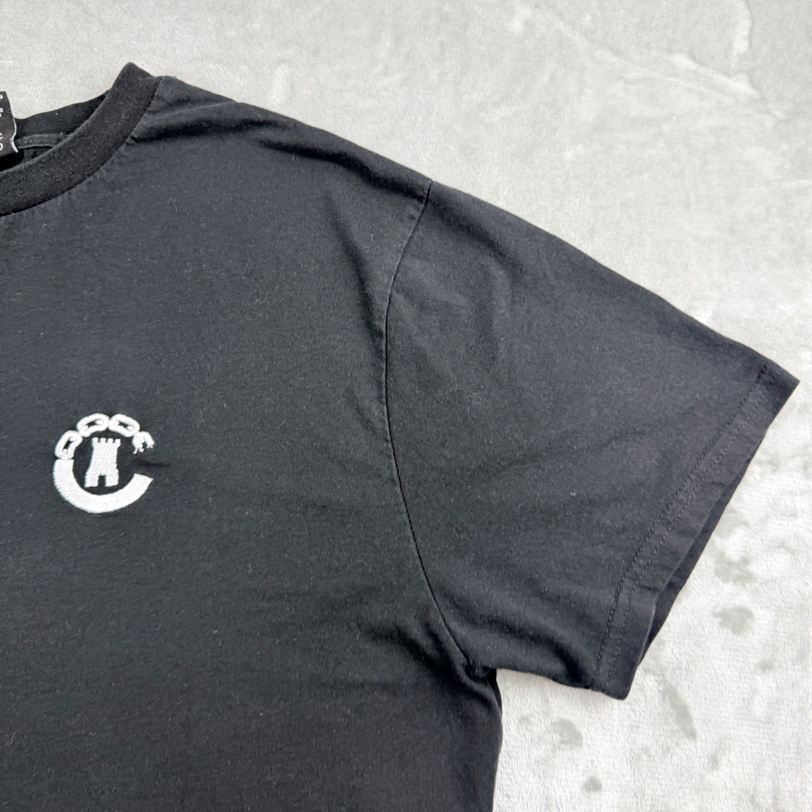 Crooks & Castles Mens Large Black Graphic T-Shirt Virgin Mary Family Loyalty Tee
