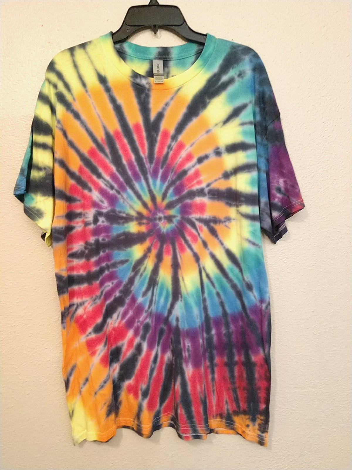 Handmade Spiral Tie Dye Unisex Men Women Sz XL Hippie Cotton Gildan T103