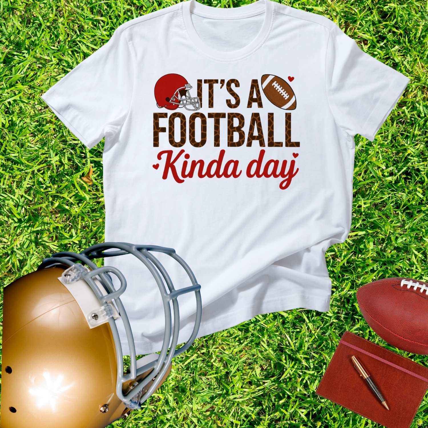 It’s Football Kinda Day T‑Shirt Cute Heart Unisex Football Tee Game Day Lovers