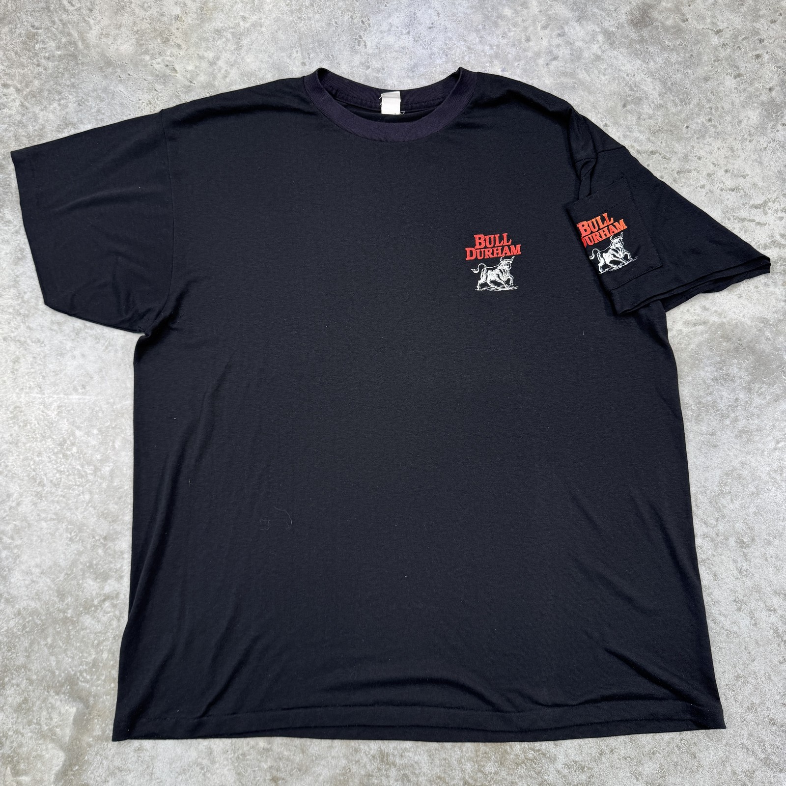 Vintage Bull Durham Shirt Mens XL Black Tobacco Advertising Graphic Tee 90s USA