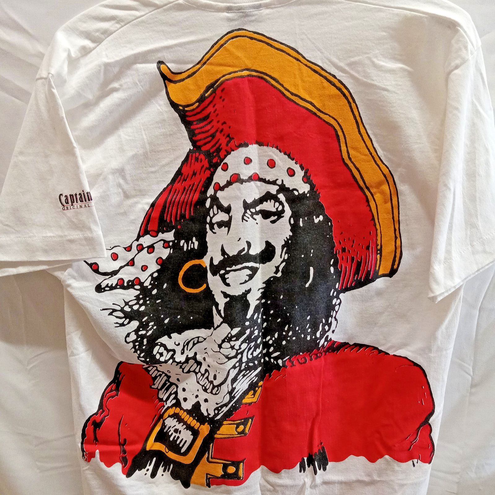 RARE L SINGLE STITCH DOUBLE SIDED PRINT CAPTAIN MORGAN USA T-SHIRT UN-WORN PROM