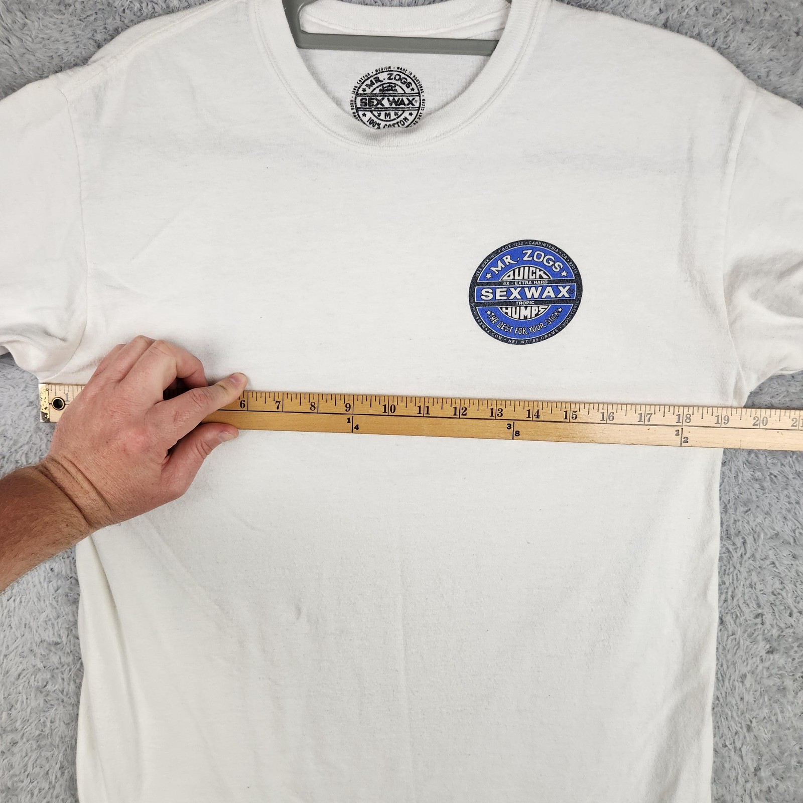 Mr Zogs Sex Wax Shirt Mens Medium White Surf Logo Graphic Tee Beach Surfing