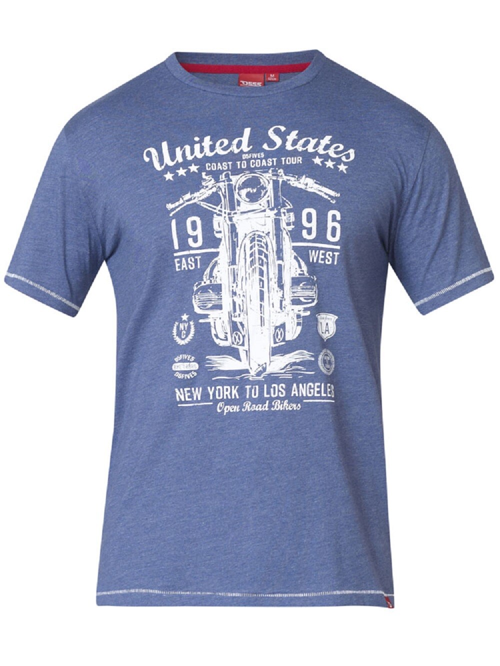 NEW Mens Big Size Duke USA OPEN ROAD BIKERS TOUR D555 Tee Shirt 2XL & 6XL ONLY
