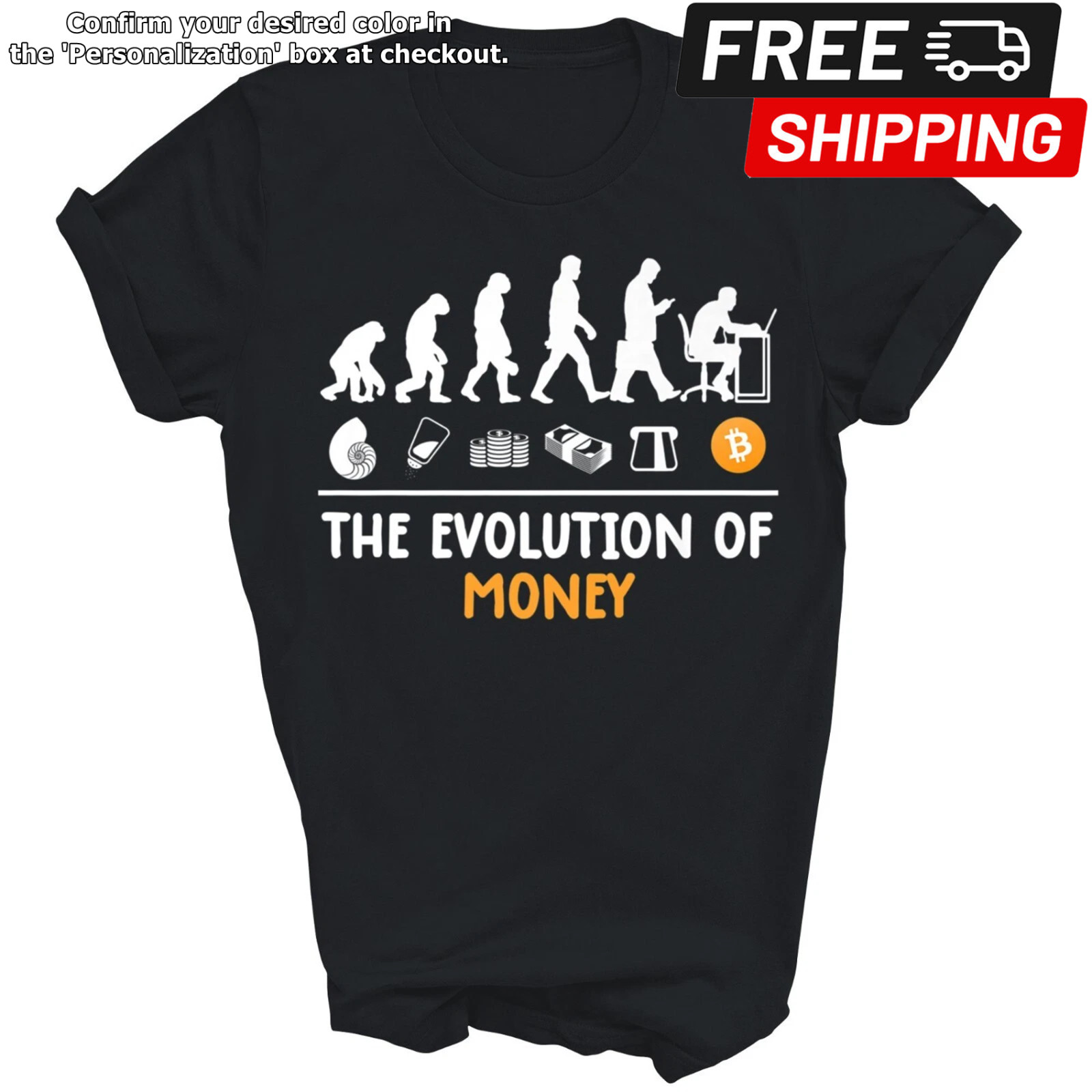 Bitcoin Evolution Of Money A Btc Crypto Coin Unisex Shirt Gift